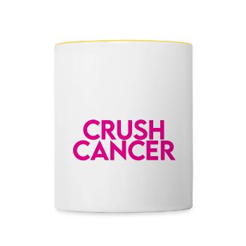 Eat Sleep Crush Cancer Repeat - Contrasting Mug - white/yellow - Front