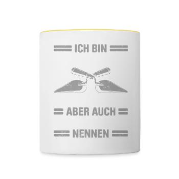 Estrich Legen Für Estrichleger Estrichbauer Handwe - Tasse zweifarbig - Weiß/Gelb - Vorne