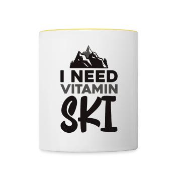 I Need Vitamin Ski 2 - Contrasting Mug - white/yellow - Front