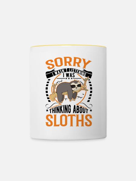 Faultier Liebhaber - Tasse zweifarbig - Weiß/Gelb