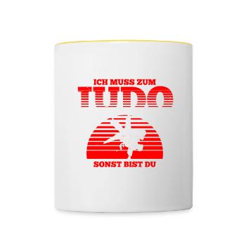 Judo Für Judoka Judo Kämpfer Judo Trainer Judo - Tasse zweifarbig - Weiß/Gelb - Vorne