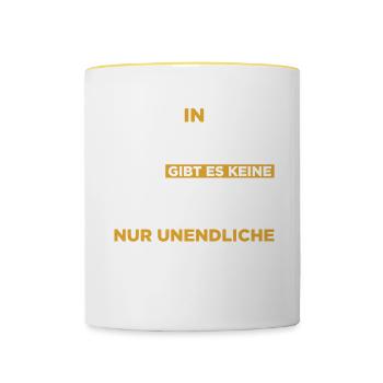 In Darmstadt Gibt Es Keine Grenzen Unendliche Mögl - Tasse zweifarbig - Weiß/Gelb - Vorne