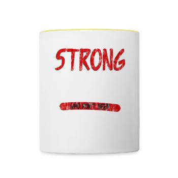 Strong Independent Woman Who Don't Need No Man 3 - Contrasting Mug - white/yellow - Front