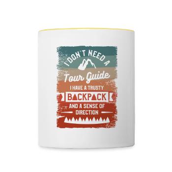 I Don't Need A Tour Guide I Have A Trusty Backpack - Contrasting Mug - white/yellow - Front