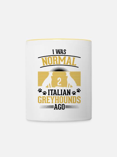 Italienischer Windhund Geschenk - Tasse zweifarbig - Weiß/Gelb