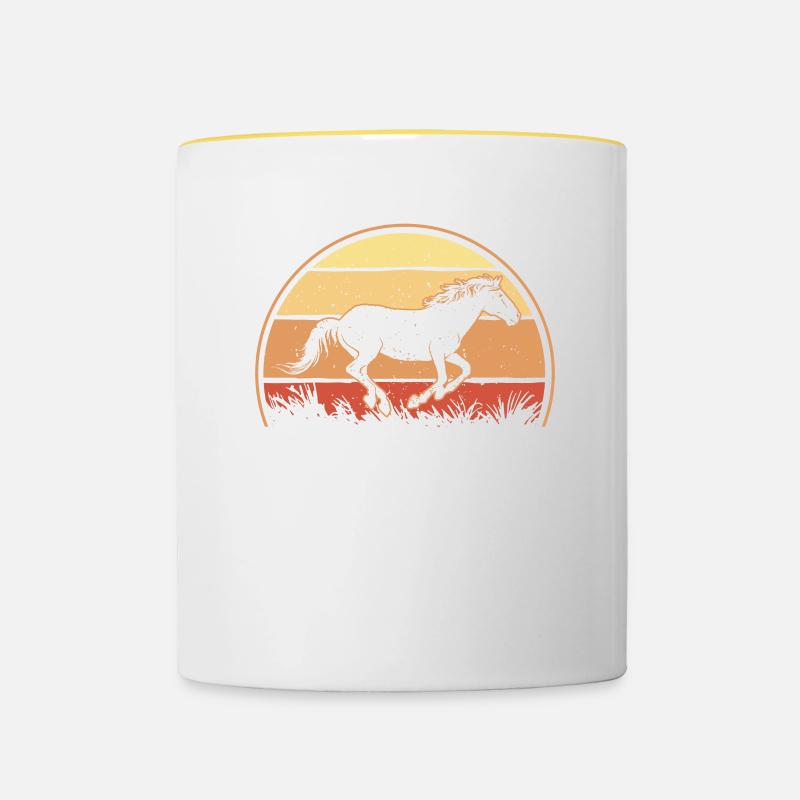 Was ist besser als ein Pferd? 2 Pferde, 3 Pferde, - Tasse zweifarbig - Weiß/Gelb