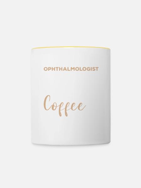 Dieser Augenarzt läuft auf Kaffee Ophthalmologie - Tasse zweifarbig - Weiß/Gelb