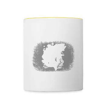 Was ist besser als eine Forelle? 2 Forellen, 3 For - Tasse zweifarbig - Weiß/Gelb - Vorne