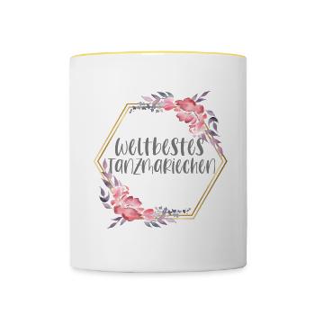 Tanzmariechen Garde Gardetänzerin Geschenk - Tasse zweifarbig - Weiß/Gelb - Vorne