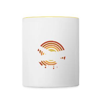 Flight Attendant Papa Stewardess Flight Attendant - Contrasting Mug - white/yellow - Front
