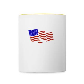 Flight Attendant Papa Stewardess Flight Attendant - Contrasting Mug - white/yellow - Front