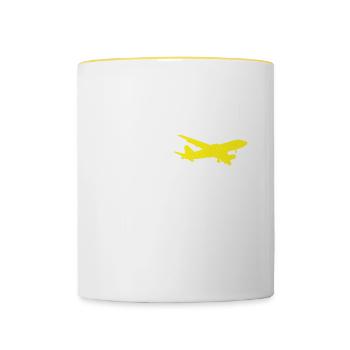 Flight Attendant Papa Stewardess Flight Attendant - Contrasting Mug - white/yellow - Front
