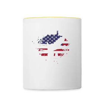 Flight Attendant Papa Stewardess Flight Attendant - Contrasting Mug - white/yellow - Front