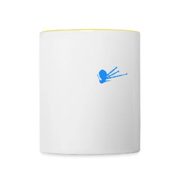 Le mec de cornemuse comme un mec normal mais tellement plus fort - Mug contrasté - blanc/jaune - Devant