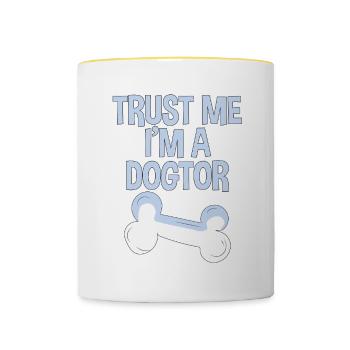 Trust Me I'm A Dogtor - Tasse zweifarbig - Weiß/Gelb - Vorne