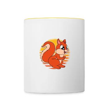Sorry I Have Plans With My Squirrel - Contrasting Mug - white/yellow - Front