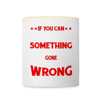 If you can see me, something has gone wrong 9 - Contrasting Mug - white/yellow - Front