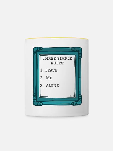 Three simple rules - Tasse zweifarbig - Weiß/Gelb