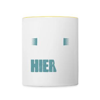 bier saufen - Tasse zweifarbig - Weiß/Gelb - Vorne