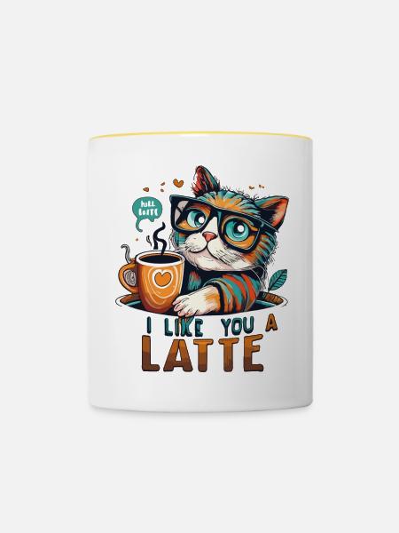 Latte Macchiato - Tasse zweifarbig - Weiß/Gelb
