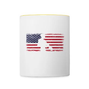 Proud American MOM - My Favorite Warrior Calls Me - Contrasting Mug - white/yellow - Front