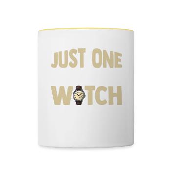 Juste une montre de plus je promets 3 - Mug contrasté - blanc/jaune - Devant