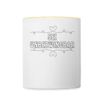 SEI UNBEZWINGBAR - Tasse zweifarbig - Weiß/Gelb - Vorne