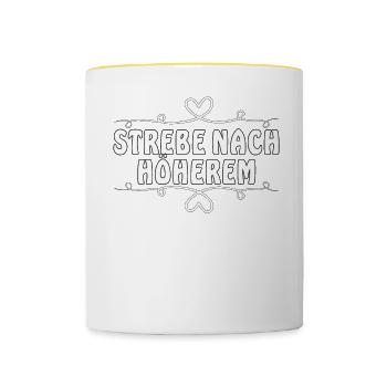 STREBE NACH HÖHEREM - Tasse zweifarbig - Weiß/Gelb - Vorne