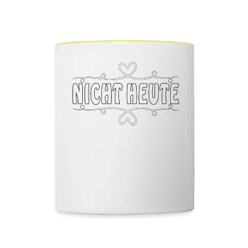 NICHT HEUTE - Tasse zweifarbig - Weiß/Gelb - Vorne