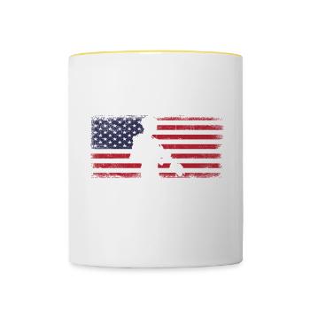 Fière tante américaine - Mug contrasté - blanc/jaune - Devant