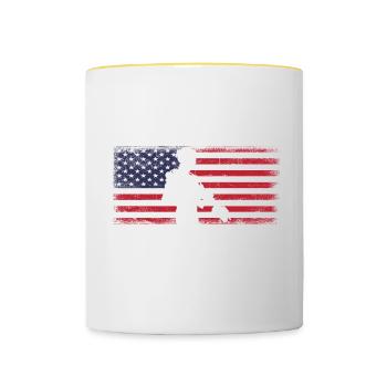 Proud American Niece - Contrasting Mug - white/yellow - Front