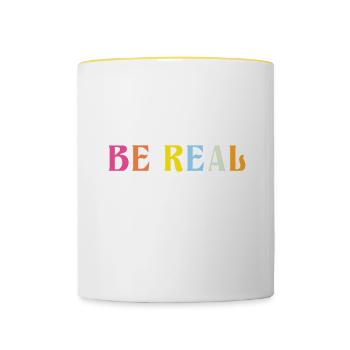Stolzer amerikanischer Cousin - Tasse zweifarbig - Weiß/Gelb - Vorne
