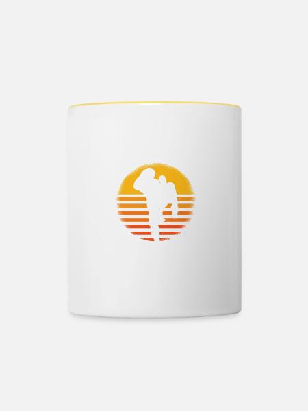 Muay Thai Boxing - Tasse zweifarbig - Weiß/Gelb