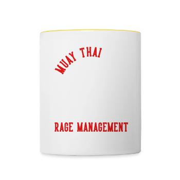 Muay Thai Boxing - Tasse zweifarbig - Weiß/Gelb - Vorne