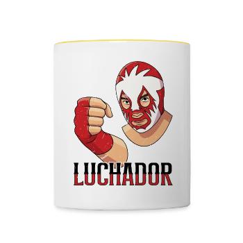 Lutte mexicaine lucha libre mask - Mug contrasté - blanc/jaune - Devant