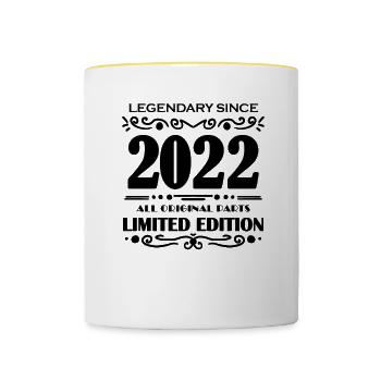 2022 - Tasse zweifarbig - Weiß/Gelb - Vorne