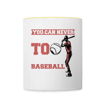 Vous ne pouvez jamais avoir trop de cartes de baseball 2 - Mug contrasté - blanc/jaune - Devant