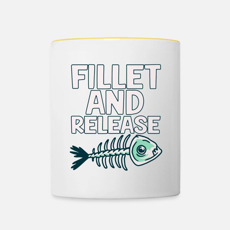 Fillet And Release 2 - Contrasting Mug - white/yellow