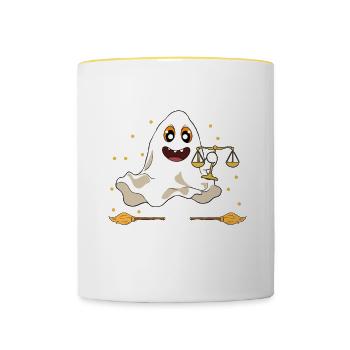 Lawyer Halloween Pumpkin - Contrasting Mug - white/yellow - Front