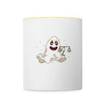 Lawyer Halloween Pumpkin - Contrasting Mug - white/yellow - Front