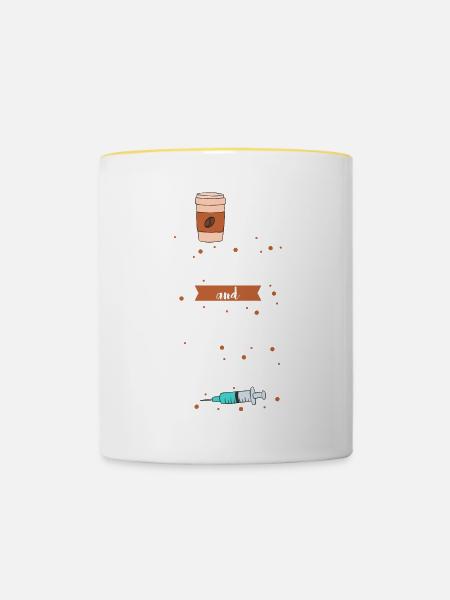 Lustige Krankenschwester Geschenke - Tasse zweifarbig - Weiß/Gelb