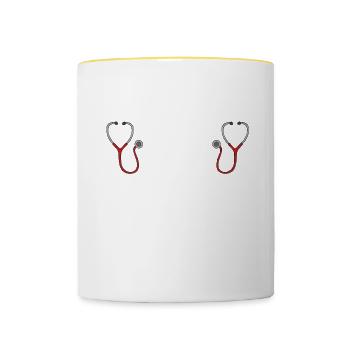 Funny Nurse Gifts - Contrasting Mug - white/yellow - Front