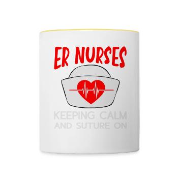 Funny Nurse Gifts - Contrasting Mug - white/yellow - Front