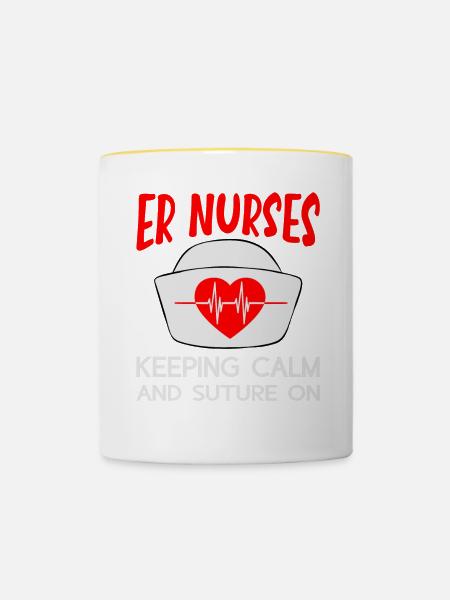 Lustige Krankenschwester Geschenke - Tasse zweifarbig - Weiß/Gelb