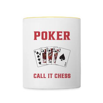 If Poker Was Easy, They Had Call It Chess - Contrasting Mug - white/yellow - Front