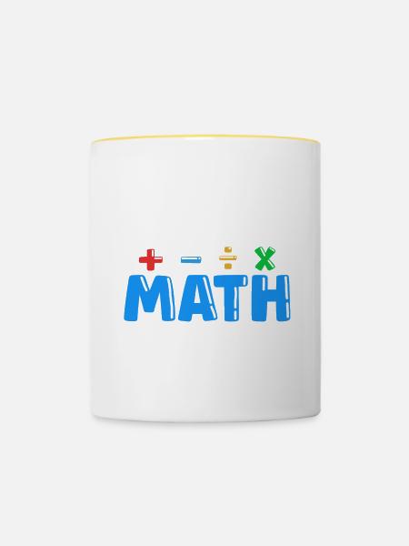 Mathelehrer Spruch Mathematiker - Tasse zweifarbig - Weiß/Gelb