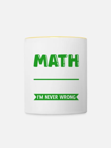 Mathelehrer Spruch Mathematiker - Tasse zweifarbig - Weiß/Gelb