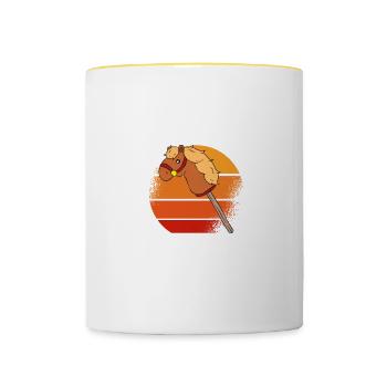 Au Pair Fille Maternelle Nounou - Mug contrasté - blanc/jaune - Devant