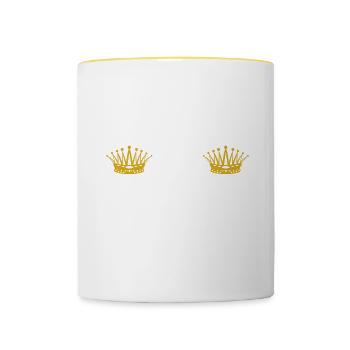 Au Pair Fille Maternelle Nounou - Mug contrasté - blanc/jaune - Devant