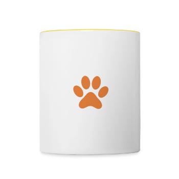 Dresseur de chiens École de chiens Sports canins - Mug contrasté - blanc/jaune - Devant